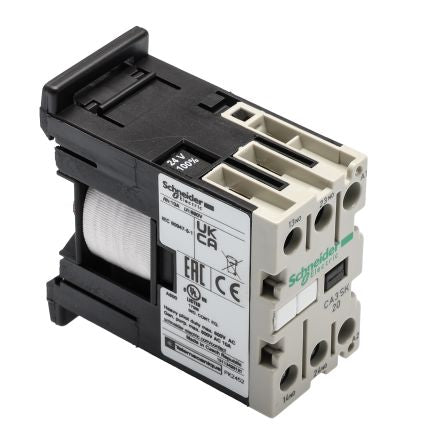 Schneider Electric TeSyS CA Contactor, 24V dc Coil, 2-Pole, 10 A, 2.2 W 24V dc, 2 NO, 600V ac