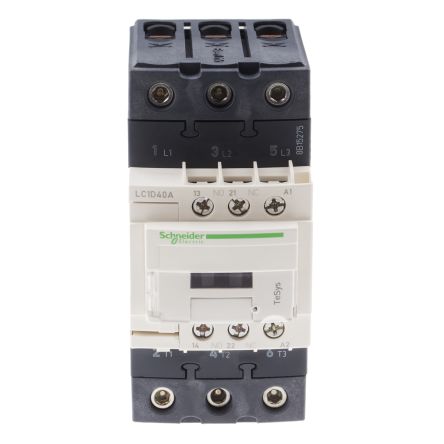 Schneider Electric TeSyS D Contactor, 220V ac Coil, 3-Pole, 40 A, 30 kW 220V ac, 3 NO, 690V ac/dc