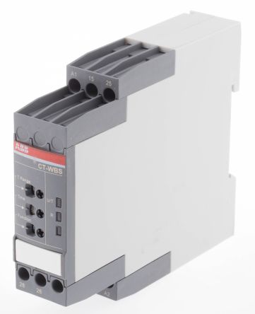 ABB DIN Rail Timer Relay, 2-Contact, 48 V dc 24V ac, 240 V ac, 0.05 s to 300 h, Multifunction-Function, DPDT Switch