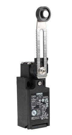 Omron D4n Series Roller Lever Limit Switch, 1 NO/1 NC, IP67, Plastic Housing, 4A