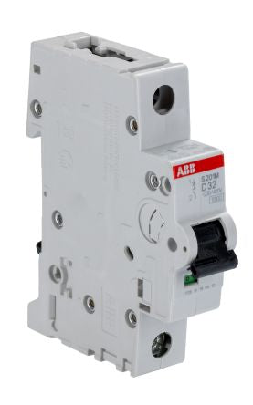 ABB System Pro M Compact S200M Miniature Circuit Breaker, 1-Pole, 32A, Type D, 230V ac AC, 72 V dc DC, 15 kA Breaking