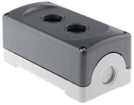 ABB Grey Plastic ABB Modular Push Button Enclosure - 2 Hole 22 mm Diameter