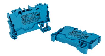 WAGO 2004-1204 Feed Through Terminal Block Blue, 4mm², 1-Level, Cage Clamp, IECEx/ATEX