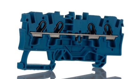 WAGO 2004-1404 DIN Rail Terminal Block Blue, 4mm², 1-Level, Cage Clamp, IECEx/ATEX