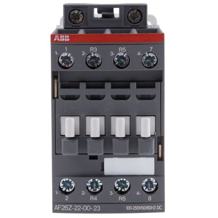 ABB AF26Z Contactor, 230V ac Coil, 4-Pole, 45 A, 11 kW 250V, 2 NO/2 NC, 690V ac