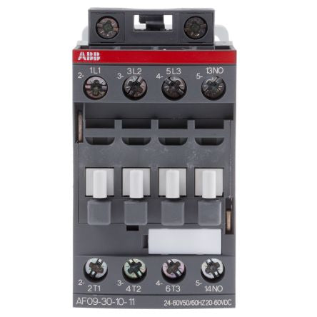 ABB AF09 Contactor, 24V ac/dc Coil, 3-Pole, 25 A, 4 kW 60V, 3 NO, 690V ac