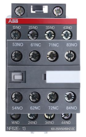 ABB NF Contactor, 230V ac Coil, 8-Pole, 6 A 250V, 6 NO/2 NC, 690V ac