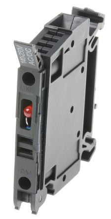 Weidmüller 1886550000 W Series Fused DIN Rail Terminal Black, 4mm², 1-Level Fused, Screw