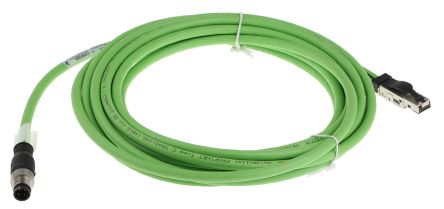 Weidmüller IE, 5 m Cat5 Ethernet Cable, Green, Shielded 4 Screened Polyurethane Sheath