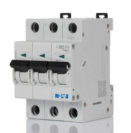 Eaton xEffect xEffect Miniature Circuit Breaker, 3-Pole, 32A, Type C, 400V ac AC, 6 kA Breaking Capacity