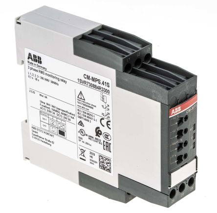 ABB Monitoring Relay, 3 Phase, DPDT, DIN Rail, 400V ac