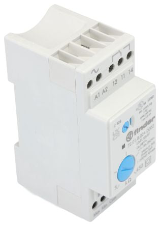 Finder Monitoring Relay, 1 Phase, SPDT, DIN Rail, 24V ac 24 V dc