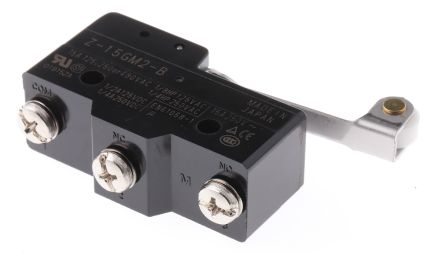 Omron Z Series Roller Lever Limit Switch, SPDT, IP00, Thermosetting Resin Housing, 500V
