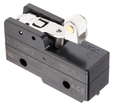 Omron Z Series Roller Lever Limit Switch, SPDT, IP00, Thermosetting Resin Housing, 500V