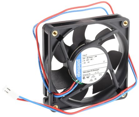 ebm-papst 700 F Series Axial Fan, 24V dc, 44 m³/h, 1.5 W, IP20 70 mm 15mm 15 mm