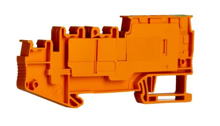 Phoenix Contact 3244481 PTIO-IN 2.5/4-PE OG Series DIN Rail Terminal Block Orange, 1.5mm², 4-Level, Push-in