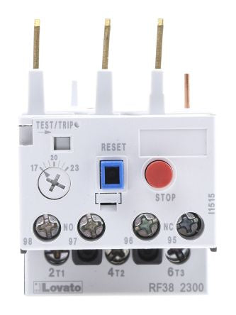 Lovato, RF38 Thermal Overload Relay NO/NC, 17A, 23 A F.L.C, 38A Contact Rating, 2.4 W, 690V ac 3P