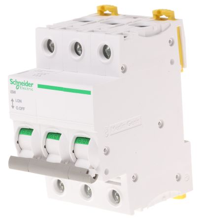 Schneider Electric 3-Pole DIN Rail Isolator Switch -, IP20, 125A