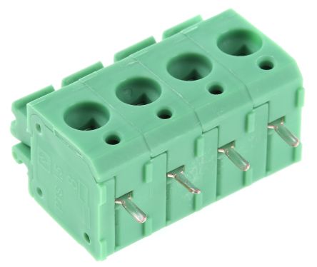 Phoenix Contact PTS 1.5/4-5.0-H Series Horizontal PCB Terminal Block, 4 Contact(s), 5 mm Pitch, 1 Row