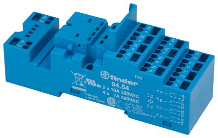 Finder 94 11 Way 250V ac DIN Rail Relay Socket