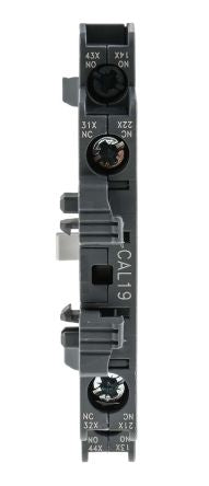 ABB Auxiliary Contact, 4 Contact, 2 NC/2 NO, CAL19, Side, 16 A, 690V ac, 1SFN010820R1011 CAL19-11