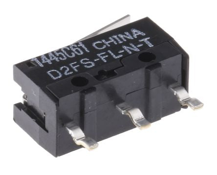 Omron Hinge Lever Micro Switch, PCB Terminal Terminal, 0.1A, 600 V ac, 6 V dc, SPST, IP40