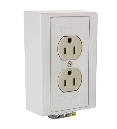 Phoenix Contact USA Mains Socket Ivory, 15A, DIN Rail Polyvinyl Chloride, 125V, Screw