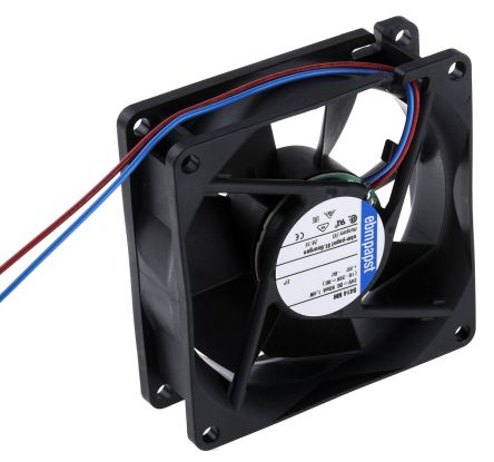 ebm-papst 8400 N Series Axial Fan, 24V dc, 58 m³/h, 1.4 W, IP20 80 mm 25mm 25 mm