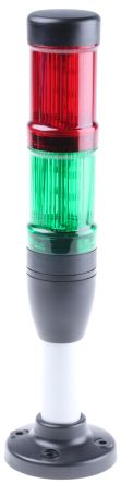 Eaton SL4 Series Red, Green Signal Tower No Sounder Component, 2 Lights 24V ac/dc Foot, Tube