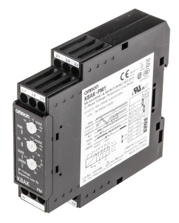 Omron Monitoring Relay, 3 Phase, 0 V ac Monitor Range, SPDT, DIN Rail, 230V ac, 240 V ac 30 V ac