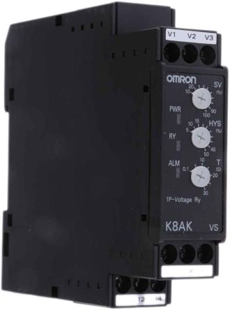 Omron Monitoring Relay, 1 Phase, SPDT, DIN Rail, 100V ac, 240 V ac 30 V ac