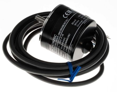 Omron E6C2 Series Incremental Incremental Encoder 24V dc, 100 ppr ppr, NPN Open Collector Signal, Solid Type, 6 mm Shaft