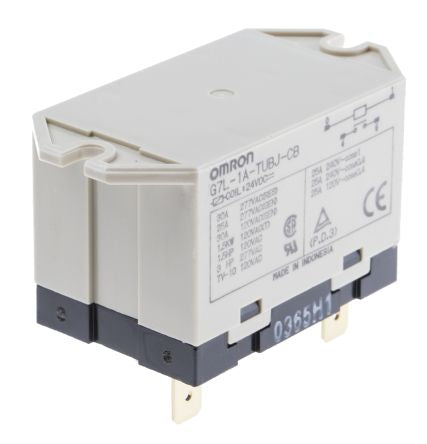 Omron Flange Power Relay, 24V dc Coil, 30A Switching Current, SPST