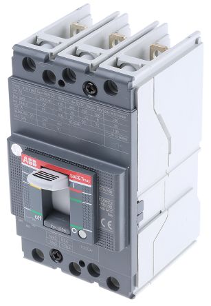 ABB, Tmax XT, XT1N Molded Case Circuit Breaker 3-Pole 100A, Breaking Capacity 36 kA, DIN Rail