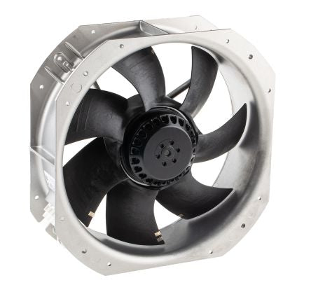 ebm-papst W2E250 Series Axial Fan, 230V ac, 1695 m³/h, 125 W, 550 mA Max, IP22 280 mm, 280mm, 80 mm