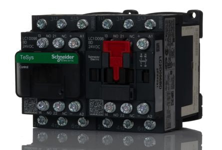 Schneider Electric LC2D Contactor, 24V dc Coil, 3-Pole, 9 A, 5.5 kW 24V dc, 3 NO, 300 V dc, 690V ac