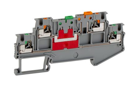 Phoenix Contact 3210351 CLIPLINE PTT Series Knife Disconnect Terminal Block Grey, 0.14mm², 1.5 mm², 2-Level, Push-in