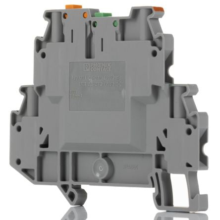 Phoenix Contact 3044670 UTT 2.5-2MT-P/P Series Knife Disconnect Terminal Block Grey, 0.14mm², 4 mm², 2-Level, Screw