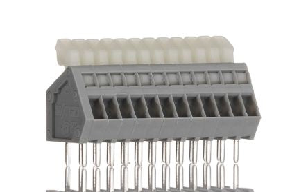 WAGO 233-212 Series PCB Terminal Block, 12-Contact, 2.5 mm Pitch, 1 Row, 233-212
