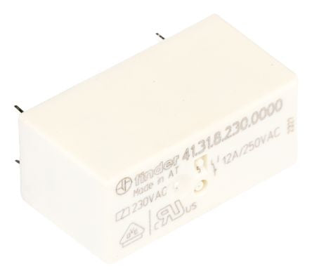 Finder PCB Power Relay, 230V ac Coil, 12A Switching Current, SPDT