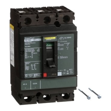 Circuit breaker, PowerPacT H, 45A, 3 pole, 600VAC, 14kA, lugs, thermal magnetic, 80% (Circuit breaker PowerPacT H) is a Schneider Electric product. Designed for reliable performance and long service life. Available across Iraq — contact us for pricing and delivery options.