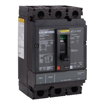 Circuit breaker, PowerPacT H, 100A, 3 pole, 600VAC, 14kA, lugs, thermal magnetic, 80%, interchangeable trip unit (Circuit breaker PowerPacT H) is a Schneider Electric product. Designed for reliable performance and long service life. Available across Iraq — contact us for pricing and delivery options.
