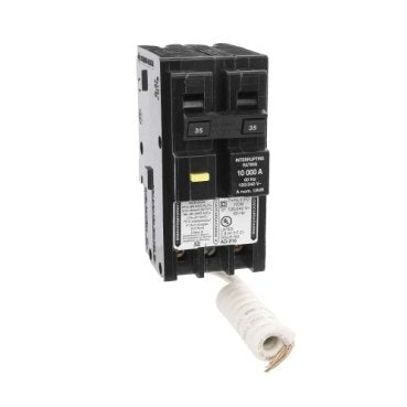 Mini circuit breaker, Homeline, 35A, 2 pole, 120/240VAC, 10kA AIR, ground fault class A, plug in, UL (Mini circuit breaker Homeline) is a Schneider Electric product. Designed for reliable performance and long service life. Available across Iraq — contact us for pricing and delivery options.