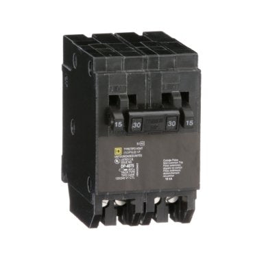 Tandem circuit breaker, Homeline, 2 x 1 pole at 15A, 1 x 2 pole at 30A, 120/240VAC, 10kA AIR, plug in, UL (Tandem circuit breaker Homeline) is a Schneider Electric product. Designed for reliable performance and long service life. Available across Iraq — contact us for pricing and delivery options.