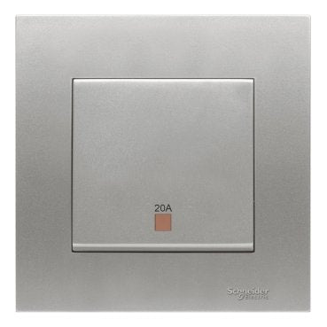 Vivace 20A 250V 1Gang DP Switch with Neon & Earth Aluminium silver (Vivace 20A 250V 1Gang DP Switch with Neon & Earth Aluminium silver) is a Schneider Electric product. Designed for reliable performance and long service life. Available across Iraq — contact us for pricing and delivery options.