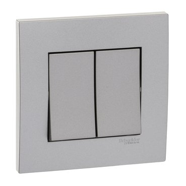 Switch, Vivace, 16AX, 250V, 1 way, 2 gang, aluminium silver (Switch Vivace) is a Schneider Electric product. Designed for reliable performance and long service life. Available across Iraq — contact us for pricing and delivery options.