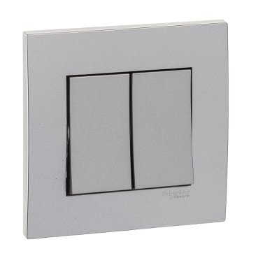 Switch, Vivace, 16AX, 250V, 2 way, 2 gang, aluminium silver (Switch Vivace) is a Schneider Electric product. Designed for reliable performance and long service life. Available across Iraq — contact us for pricing and delivery options.