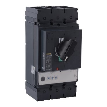 Circuit breaker, PowerPacT L, 600A, 3 pole, 600VAC, 25kA, busbar, MicroLogic 3.3, 80%, black rotary handle (Circuit breaker PowerPacT L) is a Schneider Electric product. Designed for reliable performance and long service life. Available across Iraq — contact us for pricing and delivery options.