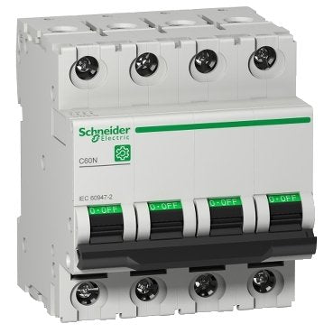 Miniature circuit breaker (MCB), Multi9 C60N, 4P, 3A, C curve, 10kA (IEC/EN 60947-2) (Miniature circuit breaker (MCB) Multi9 C60N) is a Schneider Electric product. Designed for reliable performance and long service life. Available across Iraq — contact us for pricing and delivery options.