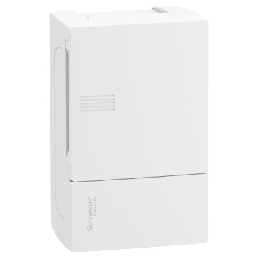 Enclosure, Resi9 MP, surface mounting, 1 row of 4 modules, IP40, white door, 1 earth + 1 neutral terminal blocks (Enclosure Resi9 MP) is a Schneider Electric product. Designed for reliable performance and long service life. Available across Iraq — contact us for pricing and delivery options.